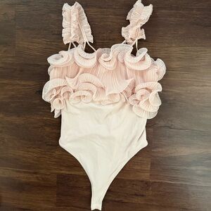 Joie‎ For The Frill of It Blush Pink Bodysuit Size Small